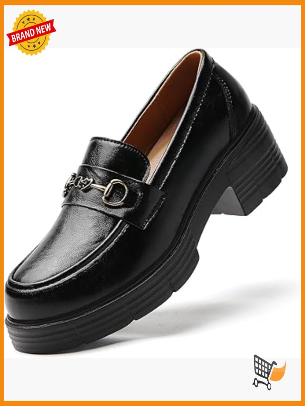 Women's Platform Loafers Chunky Heel Slip-Ons Business Casual Work Shoes
